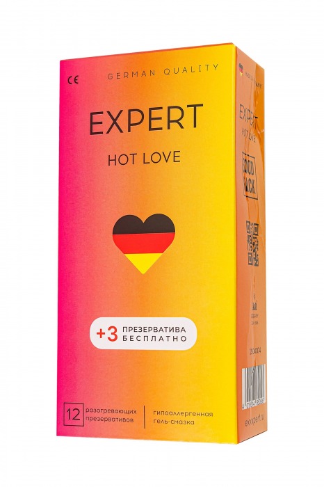 Презервативы EXPERT Hot Love с разогревающим эффектом - 12 шт.(+3 в подарок) - Expert - купить с доставкой в Нефтекамске