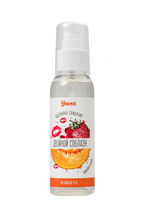 Съедобная гель-смазка Yovee «Двойной соблазн» с Д-пантенолом и вкусом клубники и дыни - 100 мл. - ToyFa - купить с доставкой в Нефтекамске