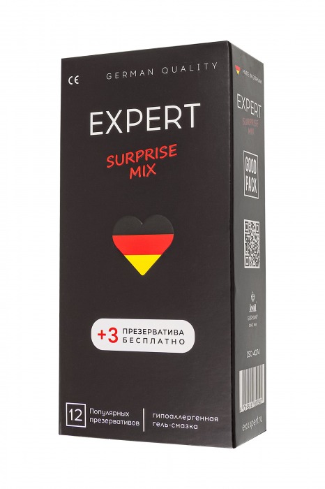 Презервативы EXPERT Surprise Mix - 12 шт.(+3 в подарок) - Expert - купить с доставкой в Нефтекамске