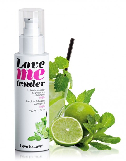 Съедобное согревающее массажное масло Love Me Tender Mojito с ароматом мохито - 100 мл. - Love to Love - купить с доставкой в Нефтекамске