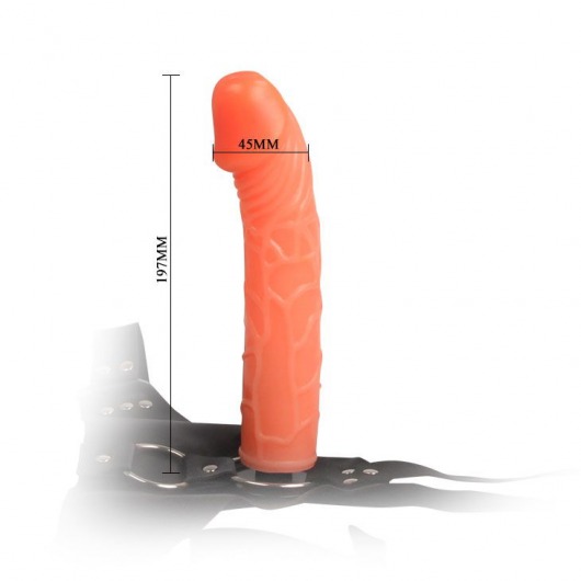 Гладкий фаллоимитатор с крупной головкой на ремешках - 19,7 см. - Baile - купить с доставкой в Нефтекамске