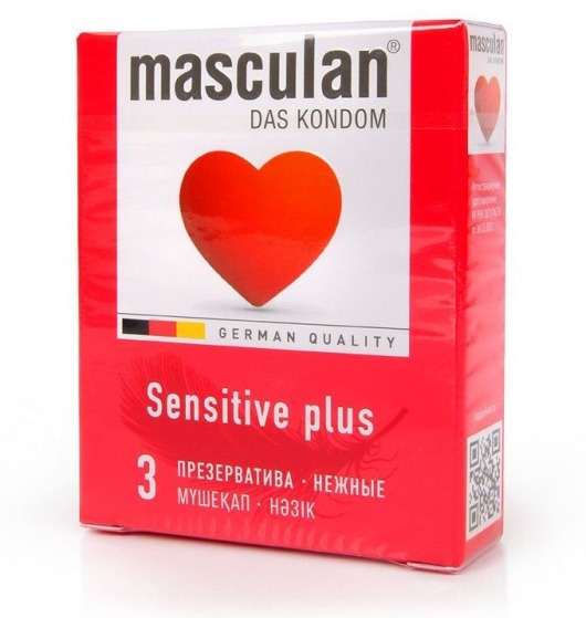 Презервативы Masculan Sensitive plus - 3 шт. - Masculan - купить с доставкой в Нефтекамске