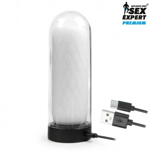 Оригинальный мастурбатор в колбе с нагревом - Sex Expert - в Нефтекамске купить с доставкой