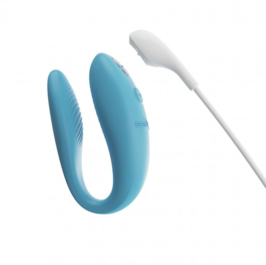 Бирюзовый вибромассажер для пар We-Vibe Sync Go - We-vibe