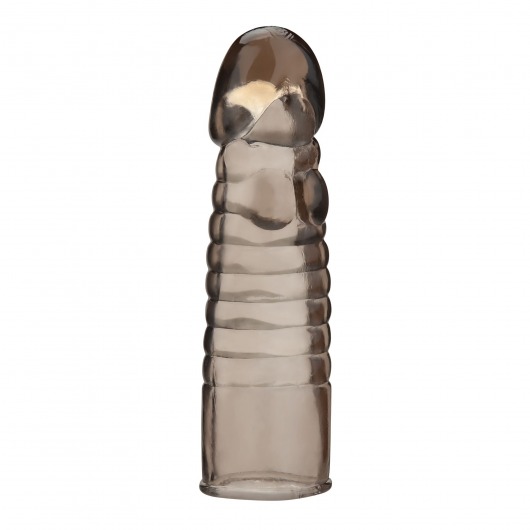 Дымчатая насадка-удлинитель Ribbed Realistic Penis Enhancing Sleeve Extension - 15,2 см. - BlueLine - в Нефтекамске купить с доставкой