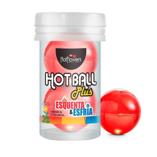 Лубрикант на масляной основе Hot Ball Plus с охлаждающе-разогревающим эффектом (2 шарика по 3 гр.) - HotFlowers - купить с доставкой в Нефтекамске