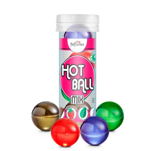 Ароматизированный лубрикант Hot Ball Mix на масляной основе (4 шарика по 3 гр.) - HotFlowers - купить с доставкой в Нефтекамске