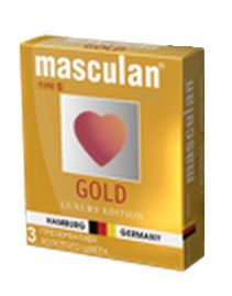 Презервативы Masculan Ultra Gold с золотым напылением и ароматом ванили - 3 шт. - Masculan - купить с доставкой в Нефтекамске