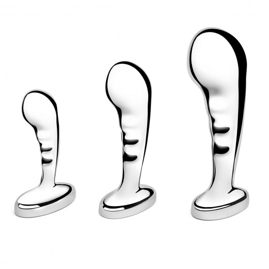 Набор из 3 стальных стимуляторов простаты Stainless Steel P-spot Training Set - b-Vibe - в Нефтекамске купить с доставкой