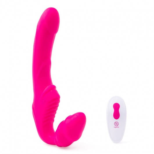 Розовый безремневой страпон на радиоуправлении Strapless Together - 22 см. - Together Toy - купить с доставкой в Нефтекамске
