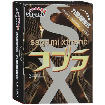 Суженные к основанию презервативы Sagami Xtreme COBRA - 3 шт. - Sagami - купить с доставкой в Нефтекамске