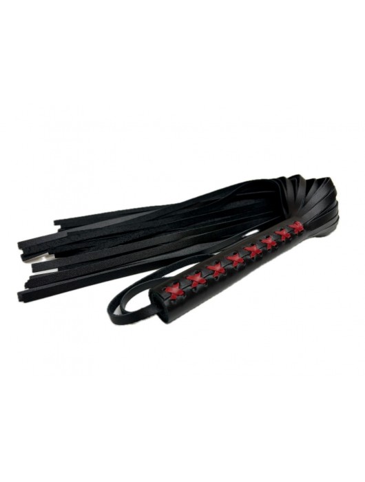 Кожаная плеть Sex Game с красным плетением на рукояти - 57 см. - БДСМ Арсенал - купить с доставкой в Нефтекамске