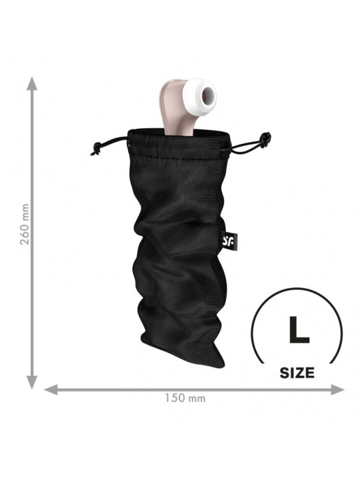 Черный мешочек для хранения игрушек Treasure Bag L - Satisfyer - купить с доставкой в Нефтекамске