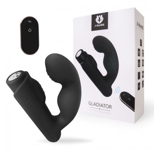 Черный вибромассажер Gladiator - 10,7 см. - S-HANDE - в Нефтекамске купить с доставкой