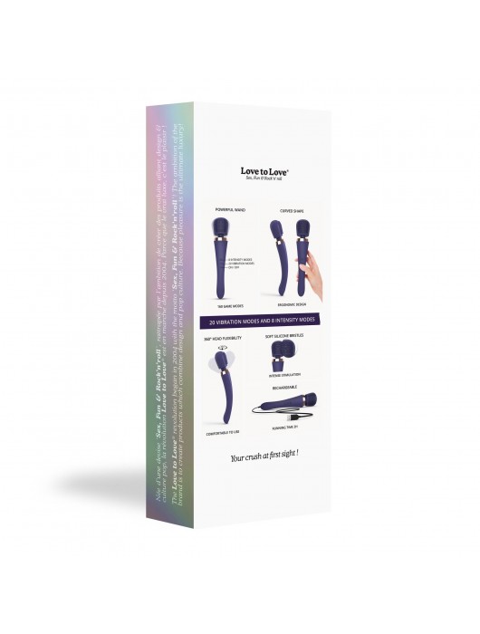 Темно-синий вибромассажёр Brush Crush - Love to Love