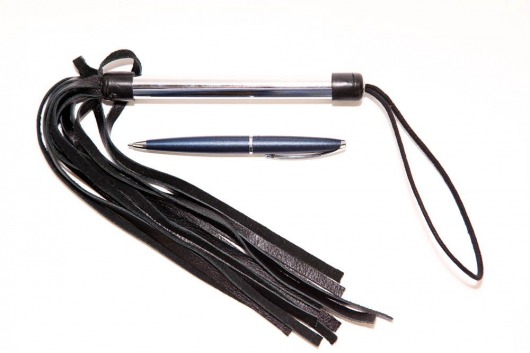 Черная плеть с металлической рукоятью - 50 см. - БДСМ Арсенал - купить с доставкой в Нефтекамске