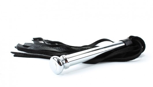 Черная плеть с металлической рукоятью - 50 см. - БДСМ Арсенал - купить с доставкой в Нефтекамске