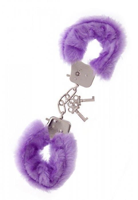 Фиолетовые меховые наручники METAL HANDCUFF WITH PLUSH LAVENDER - Dream Toys - купить с доставкой в Нефтекамске