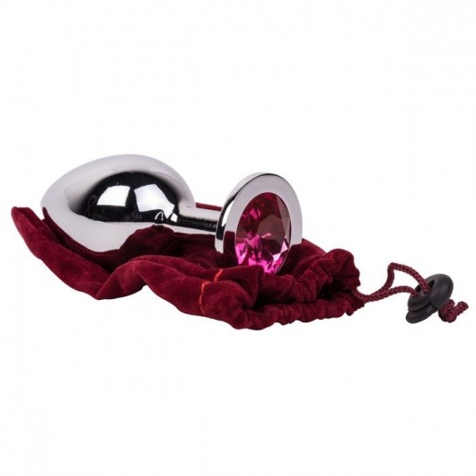 Большой стальной плаг с розовым кристаллом Pink Bubble Gum - 9,5 см. - Erotic Fantasy - купить с доставкой в Нефтекамске