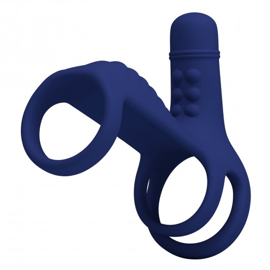 Синяя вибронасадка на пенис Vibrating Penis Sling - Baile - в Нефтекамске купить с доставкой