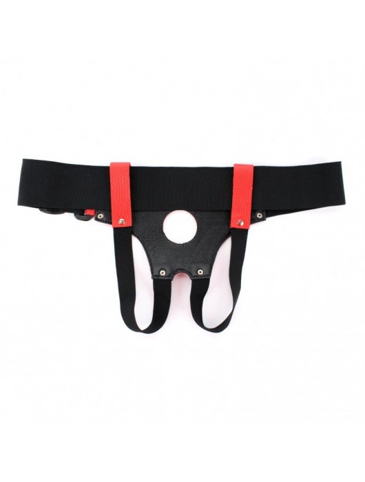 Красные кожаные трусики для страпона - БДСМ Арсенал - купить с доставкой в Нефтекамске