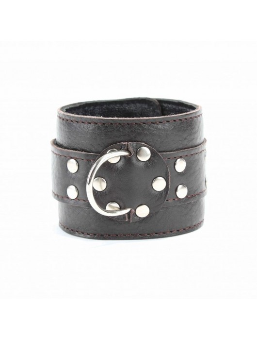 Коричневые оковы из мягкой кожи на металлической цепочке - БДСМ Арсенал - купить с доставкой в Нефтекамске