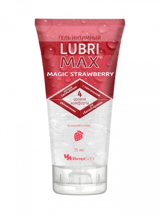 Интимный гель-смазка на водной основе Lubrimax Magic Strawberry - 75 мл. - ИнтелБИО - купить с доставкой в Нефтекамске