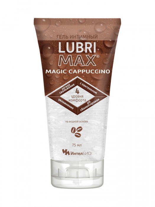 Интимный гель-смазка на водной основе Lubrimax Magic Cappuccino - 75 мл. - ИнтелБИО - купить с доставкой в Нефтекамске