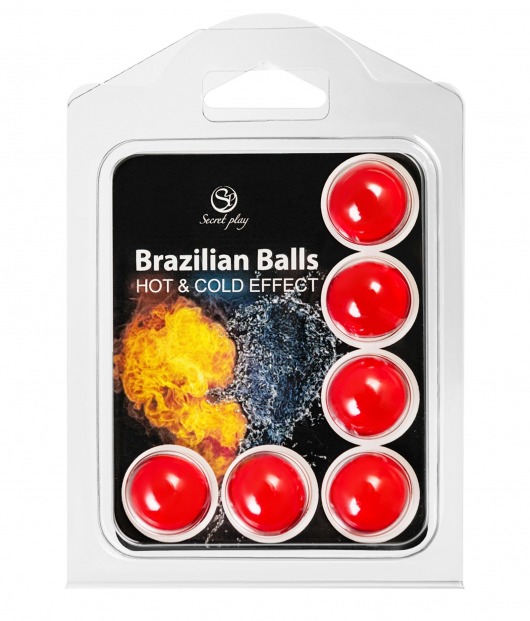 Набор из 6 шариков с массажным маслом Brazilian Balls с охлаждающим и разогревающим эффектом - Secret Play - купить с доставкой в Нефтекамске