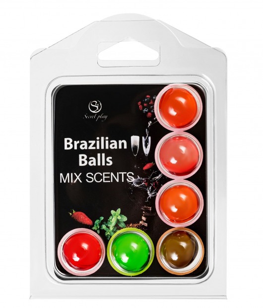 Набор из 6 шариков с ароматизированными массажными маслами Brazilian Balls - Secret Play - купить с доставкой в Нефтекамске