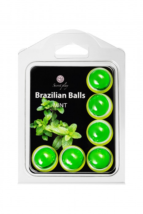 Набор из 6 шариков с массажным маслом Brazilian Balls с ароматом мяты - Secret Play - купить с доставкой в Нефтекамске