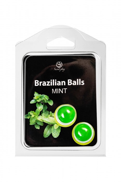 Набор из 2 шариков с массажным маслом Brazilian Balls с ароматом мяты - Secret Play - купить с доставкой в Нефтекамске