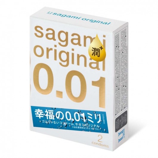 Увлажнённые презервативы Sagami Original 0.01 Extra Lub - 2 шт. - Sagami - купить с доставкой в Нефтекамске