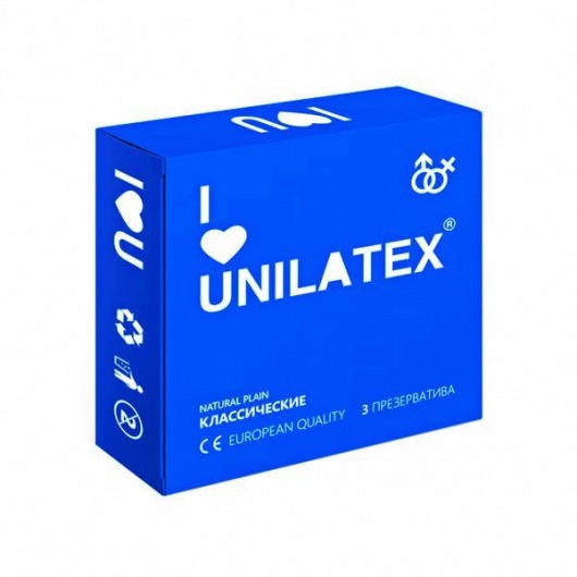 Классические презервативы Unilatex Natural Plain - 3 шт. - Unilatex - купить с доставкой в Нефтекамске