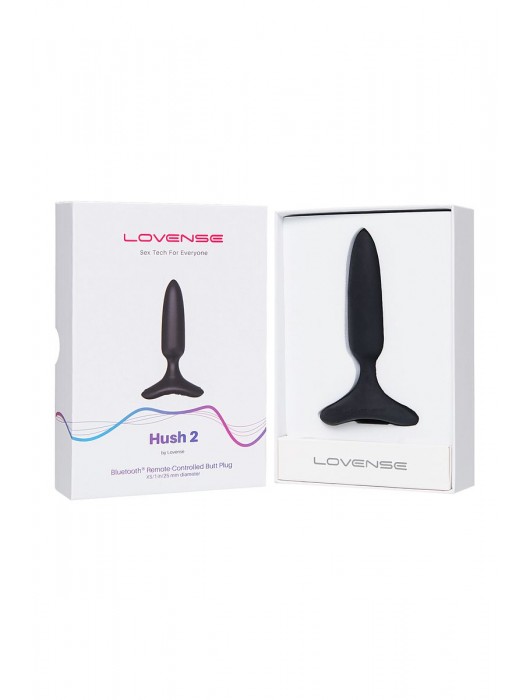 Черная анальная втулка Hush 2 (XS) - 12,1 см. - Lovense