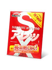 Утолщенный презерватив Sagami Xtreme FEEL LONG с точками - 1 шт. - Sagami - купить с доставкой в Нефтекамске