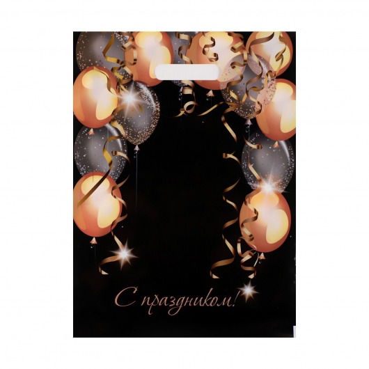 Пакет с вырубной ручкой и принтом в виде шариков (30х40 см) - Сима-Ленд - купить с доставкой в Нефтекамске