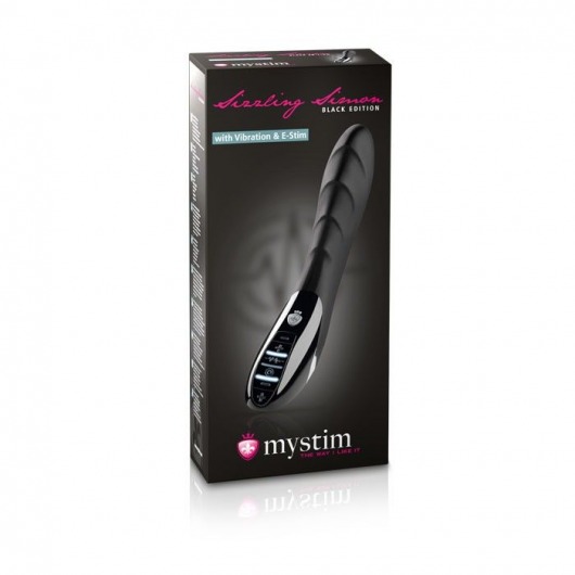 Вибратор с электростимуляцией Sizzling Simon Black Edition - 27 см. - MyStim - купить с доставкой в Нефтекамске