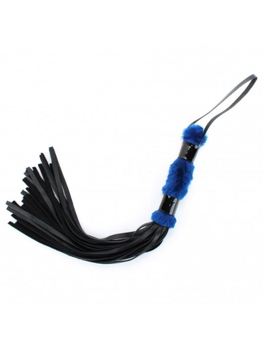 Нежная плеть с синим мехом BDSM Light - 43 см. - БДСМ Арсенал - купить с доставкой в Нефтекамске