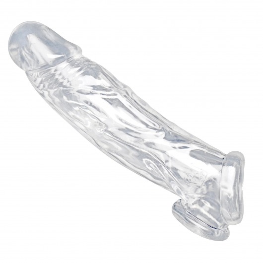 Прозрачная насадка для увеличения члена Realistic Clear Penis Enhancer and Ball Stretcher - 20,3 см. - XR Brands - в Нефтекамске купить с доставкой