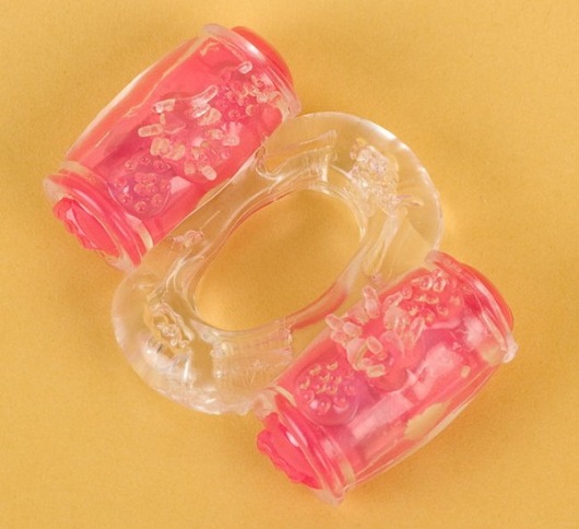 Прозрачное виброкольцо с двумя вибропульками - Toyfa Basic - в Нефтекамске купить с доставкой