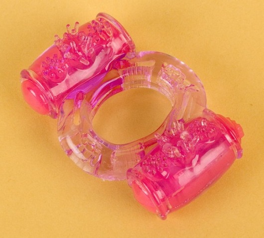 Фиолетовое виброкольцо с двумя вибропульками - Toyfa Basic - в Нефтекамске купить с доставкой