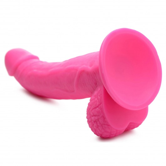 Розовый фаллоимитатор на присоске 7.5  Dildo with Balls - 21,5 см. - XR Brands