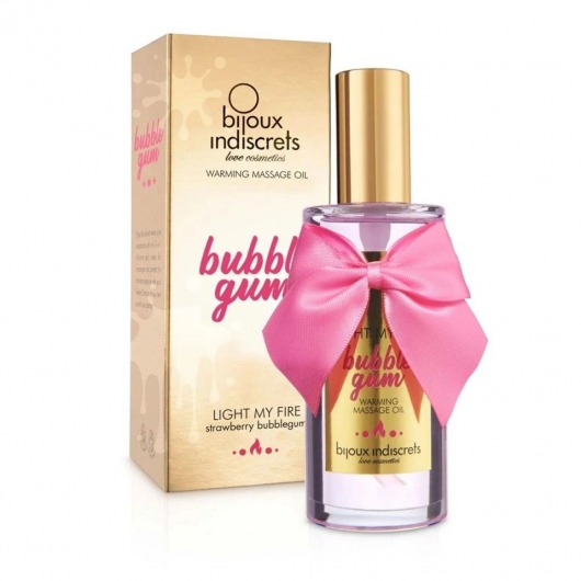 Разогревающее массажное масло Light My Fire Bubble Gum с ароматом бабл-гам - 100 мл. - Bijoux Indiscrets - купить с доставкой в Нефтекамске