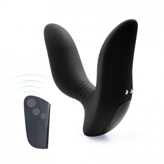 Черный вибромассажер простаты 3,5’’ Remote Control Curve P-spot Massager - 12 см. - Erokay - в Нефтекамске купить с доставкой