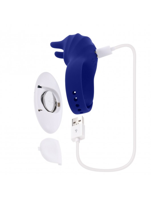 Синее эрекционное виброкольцо с клиторальной подушечкой и пультом ДУ Adjustable Fun Ring - Zero Tolerance - в Нефтекамске купить с доставкой