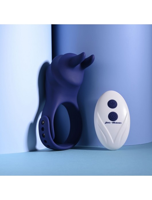 Синее эрекционное виброкольцо с клиторальной подушечкой и пультом ДУ Adjustable Fun Ring - Zero Tolerance - в Нефтекамске купить с доставкой