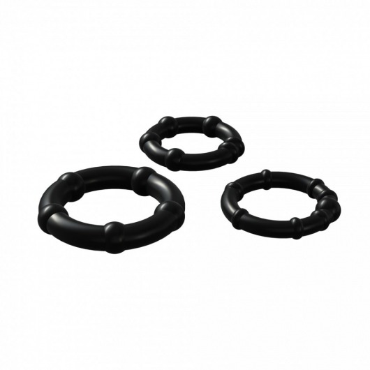 Набор из 3 черных эрекционных колец Babooom Ring Set - Adrien Lastic - в Нефтекамске купить с доставкой
