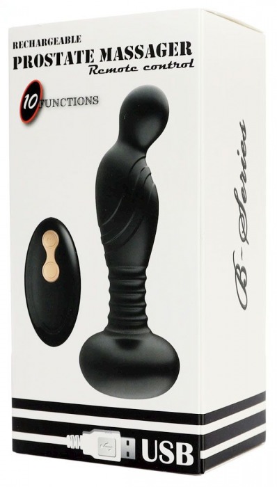 Черный массажер простаты с вибрацей и возвратно-поступательными движениями - Boys of Toys - в Нефтекамске купить с доставкой