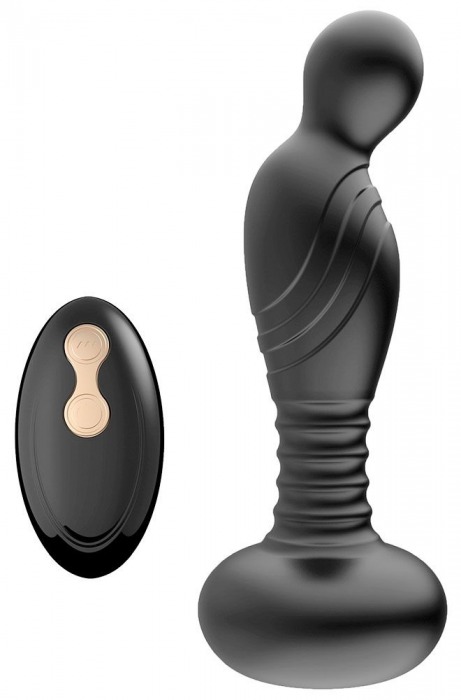 Черный массажер простаты с вибрацей и возвратно-поступательными движениями - Boys of Toys - в Нефтекамске купить с доставкой Черный массажер простаты с вибрацей и возвратно-поступательными движениями - Boys of Toys - в Нефтекамске купить с доставкой